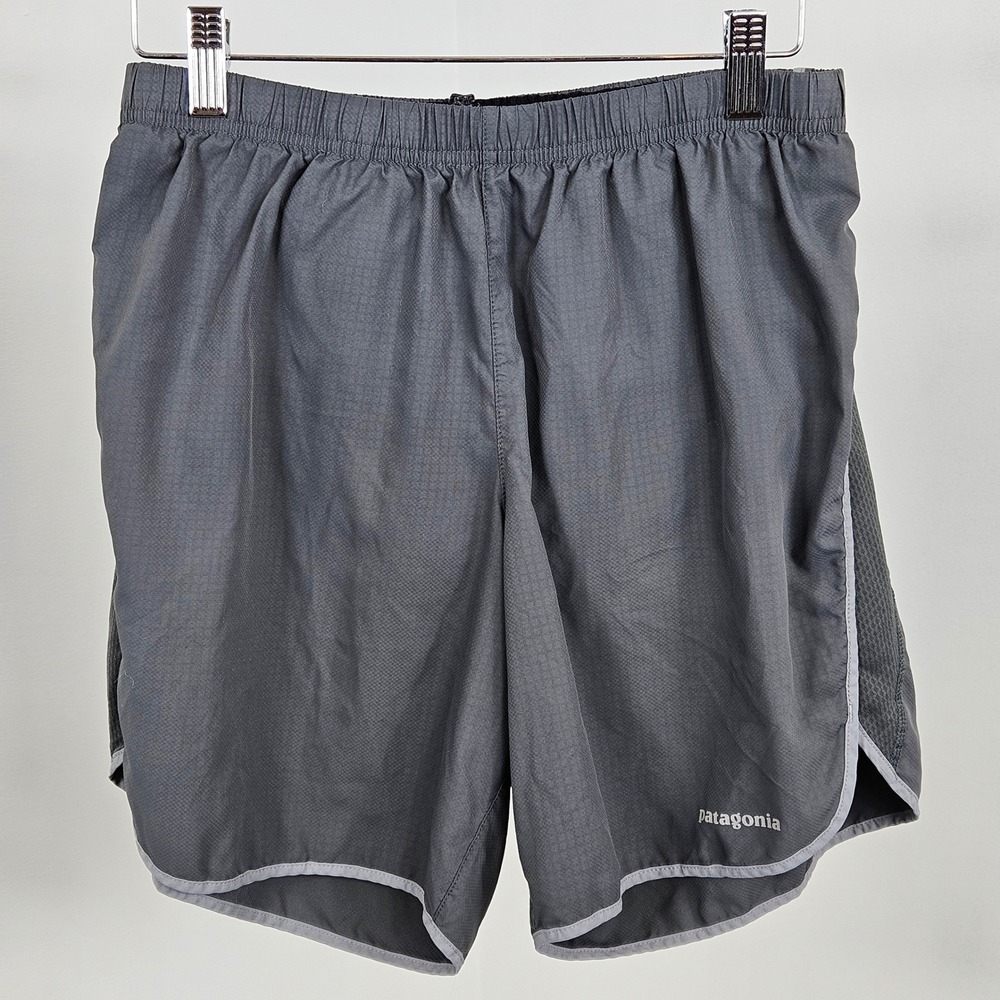 Patagonia Nine Trails Shorts Mens Small Grey 7" Inseam Running Lined